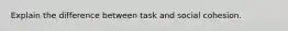 Explain the difference between task and social cohesion.