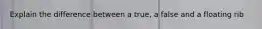 Explain the difference between a true, a false and a floating rib