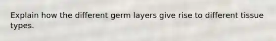 Explain how the different germ layers give rise to different tissue types.