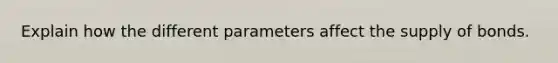 Explain how the different parameters affect the supply of bonds.