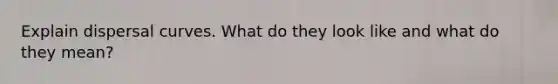 Explain dispersal curves. What do they look like and what do they mean?