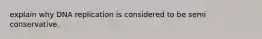 explain why DNA replication is considered to be semi conservative.