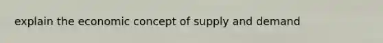 explain the economic concept of supply and demand