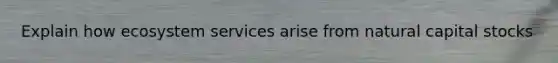 Explain how ecosystem services arise from natural capital stocks