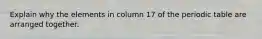 Explain why the elements in column 17 of the periodic table are arranged together.