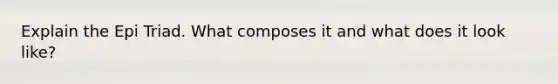 Explain the Epi Triad. What composes it and what does it look like?