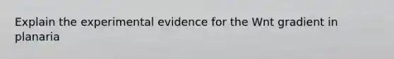 Explain the experimental evidence for the Wnt gradient in planaria