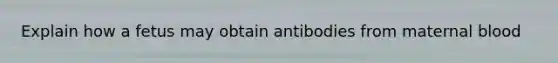 Explain how a fetus may obtain antibodies from maternal blood