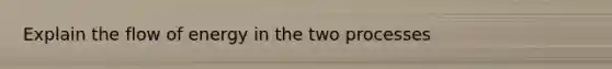 Explain the flow of energy in the two processes