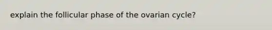 explain the follicular phase of the ovarian cycle?