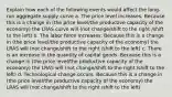 Explain how each of the following events would affect the long-run aggregate supply curve a. The price level increases. Because this is a change in (the price level/the productive capacity of the economy) the LRAS curve will (not change/shift to the right /shift to the left) b. The labor force increases. Because this is a change in (the price level/the productive capacity of the economy) the LRAS will (not change/shift to the right /shift to the left) c. There is an increase in the quantity of capital goods. Because this is a change in (the price level/the productive capacity of the economy) the LRAS will (not change/shift to the right /shift to the left) d. Technological change occurs. Because this is a change in (the price level/the productive capacity of the economy) the LRAS will (not change/shift to the right /shift to the left)