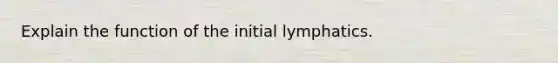 Explain the function of the initial lymphatics.