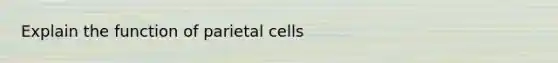 Explain the function of parietal cells