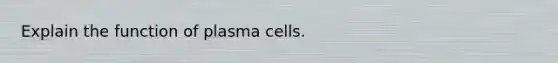 Explain the function of plasma cells.