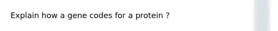 Explain how a gene codes for a protein ?