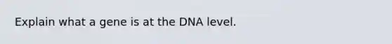 Explain what a gene is at the DNA level.