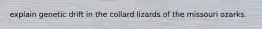 explain genetic drift in the collard lizards of the missouri ozarks.