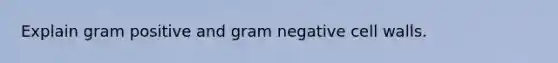 Explain gram positive and gram negative cell walls.