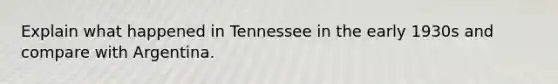 Explain what happened in Tennessee in the early 1930s and compare with Argentina.