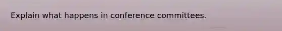 Explain what happens in conference committees.