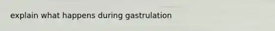 explain what happens during gastrulation