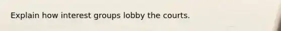 Explain how interest groups lobby the courts.