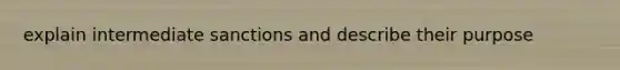 explain intermediate sanctions and describe their purpose