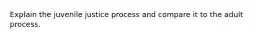 Explain the juvenile justice process and compare it to the adult process.