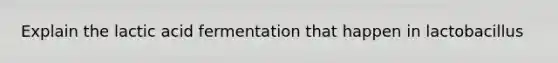 Explain the lactic acid fermentation that happen in lactobacillus