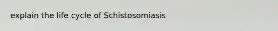 explain the life cycle of Schistosomiasis