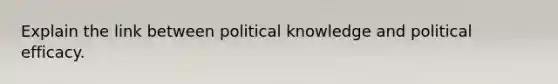 Explain the link between political knowledge and political efficacy.