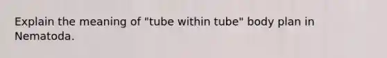 Explain the meaning of "tube within tube" body plan in Nematoda.