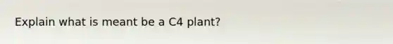 Explain what is meant be a C4 plant?