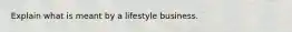 Explain what is meant by a lifestyle business.