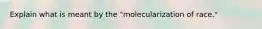 Explain what is meant by the "molecularization of race."