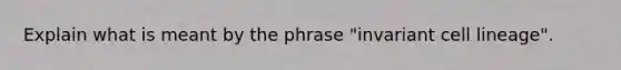 Explain what is meant by the phrase "invariant cell lineage".