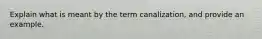 Explain what is meant by the term canalization, and provide an example.