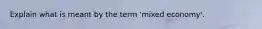 Explain what is meant by the term 'mixed economy'.