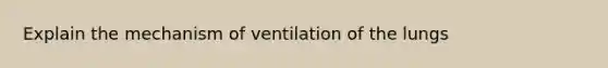 Explain the mechanism of ventilation of the lungs