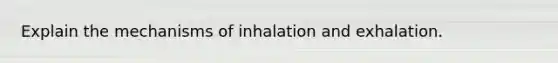 Explain the mechanisms of inhalation and exhalation.