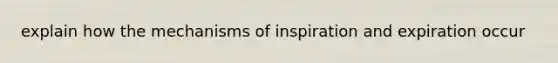 explain how the mechanisms of inspiration and expiration occur