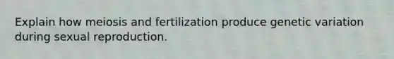 Explain how meiosis and fertilization produce genetic variation during sexual reproduction.