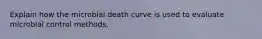 Explain how the microbial death curve is used to evaluate microbial control methods.