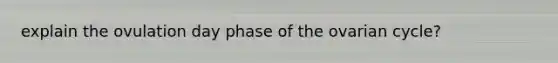 explain the ovulation day phase of the ovarian cycle?