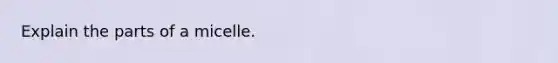 Explain the parts of a micelle.