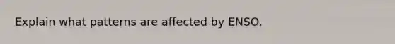 Explain what patterns are affected by ENSO.
