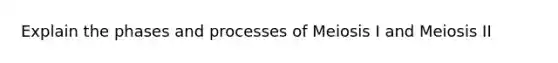 Explain the phases and processes of Meiosis I and Meiosis II