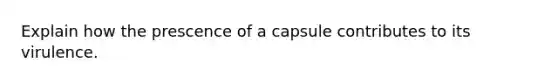 Explain how the prescence of a capsule contributes to its virulence.