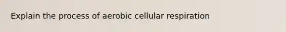 Explain the process of aerobic cellular respiration