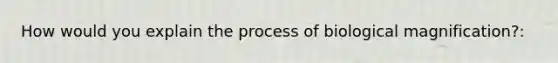 How would you explain the process of biological magnification?: